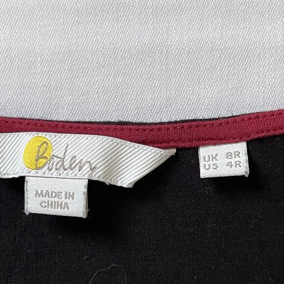 Boden Dress Womens 4 R Black Bell Sleeve Scoop Neck Miriam Stretch Jersey Y2K - Picture 4 of 10